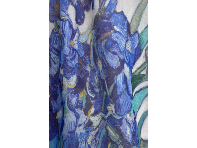 Dunne sjaal, inspiratie van Gogh, blauw, turquoise, groen, geel, wit