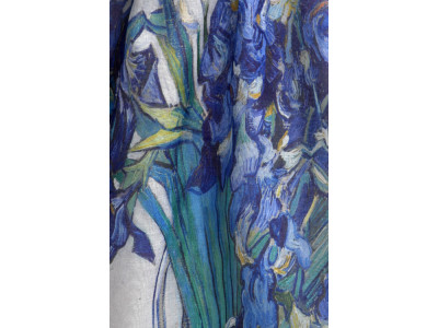 Dunne sjaal, inspiratie van Gogh, blauw, turquoise, groen, geel, wit