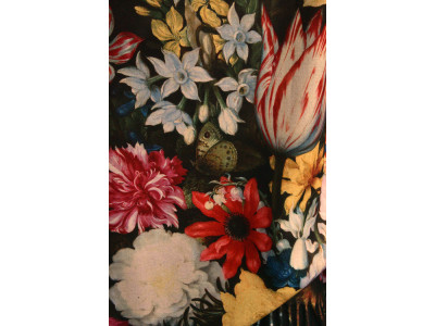 Bloemen in alle kleuren van de regenboog op een donkere achtergrond