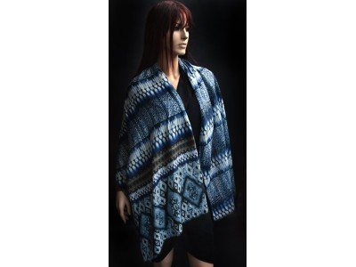 Dun katoenen sjaaltje, indigo, casual