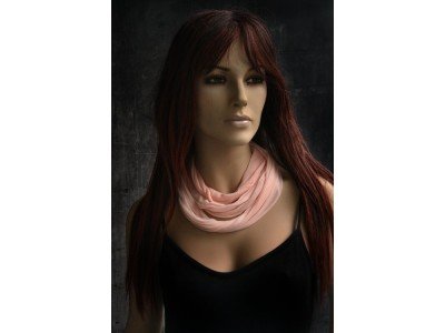 Puur zijden rond sjaaltje van jersey, pastel roze, dunste kwaliteit