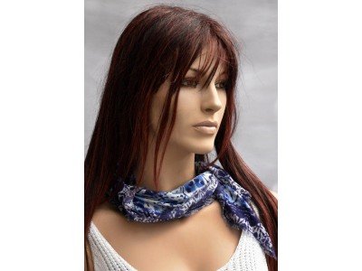 Klein katoenen sjaaltje, blauw wit 